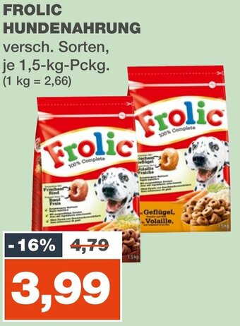 mein real FROLIC HUNDENAHRUNG 1,5 kg Pckg. Angebot