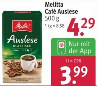 Rossmann Melitta Café Auslese 500 g Angebot