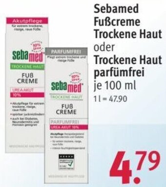 Rossmann Sebamed Fußcreme Trockene Haut oder Trockene Haut parfümfrei 100 ml Angebot