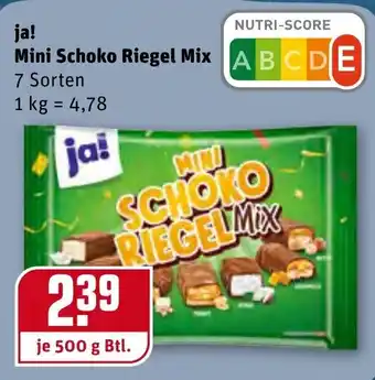 REWE Kaufpark Ja! Mini Schoko Riegel Mix 1kg Angebot