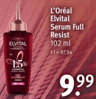 Rossmann L'Oréal Elvital Serum Full Resist 102 ml Angebot