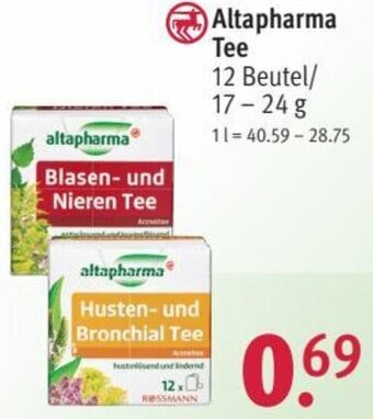 Rossmann Altapharma Tee 12 Beutel/ 17-24 g Angebot