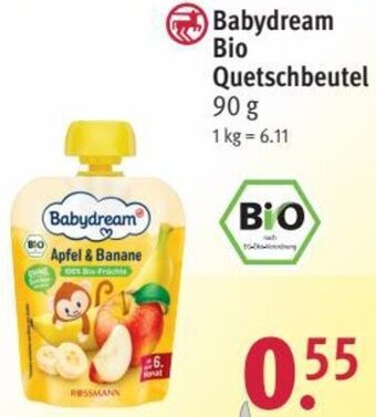 Rossmann Babydream Bio Quetschbeutel 90 g Angebot