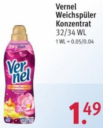 Rossmann Vernel Weichspüler Konzentrat 32/34 WL Angebot