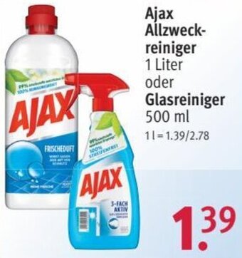 Rossmann Ajax Allzweckreiniger 1 Liter oder Glasreiniger 500 ml Angebot