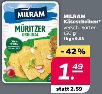 NETTO MILRAM Käsescheiben 150 g Angebot