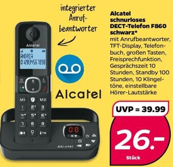 NETTO Alcatel schnurloses DECT-Telefon F860 schwarz Angebot