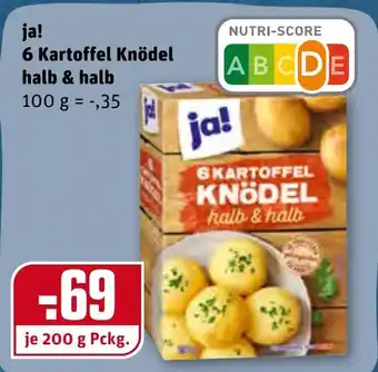 REWE Kaufpark Ja! 6 Kartoffel Knödel halb & halb 200g Angebot