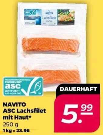 NETTO NAVITO ASC Lachsfilet mit Haut 250 g Angebot