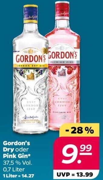 NETTO Gordon's Dry oder Pink Gin 0,7 Liter Angebot