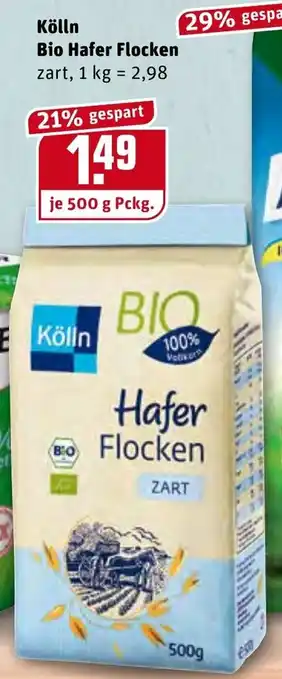 REWE Kaufpark Kölln Bio Hafer Flocken 500g Angebot