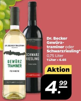 NETTO Dr. Becker Gewürztraminer oder Schwarzriesling 0,75 Liter Angebot