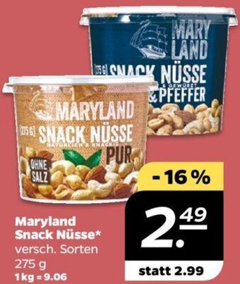 NETTO Maryland Snack Nüsse 275 g Angebot