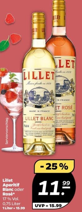 NETTO Lillet Aperitif Blanc oder Rosé 0,75 Liter Angebot