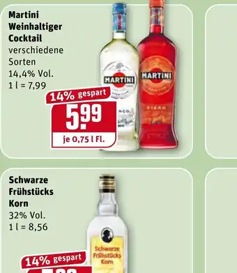 REWE Kaufpark Martini Weinhaltiger Cocktail 0,75L Angebot