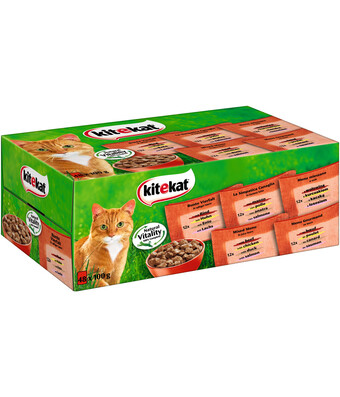 Dehner Kitekat nassfutter für katzen multipack bunte vielfalt in sauce, adult, 48 x 100 g Angebot