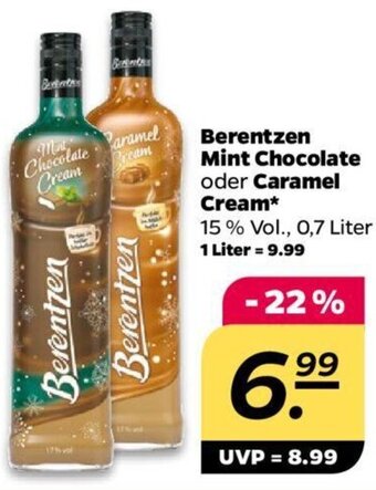 NETTO Berentzen Mint Chocolate oder Caramel Cream 0,7 Liter Angebot