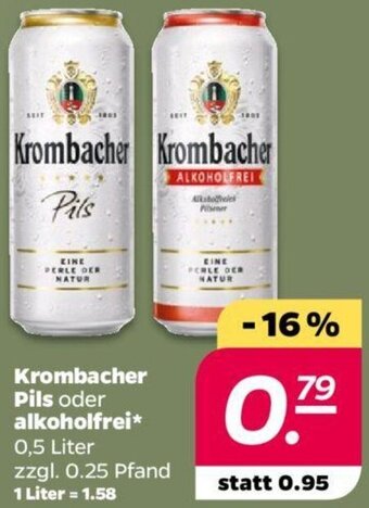 NETTO Krombacher Pils oder alkoholfrei 0,5 Liter Angebot