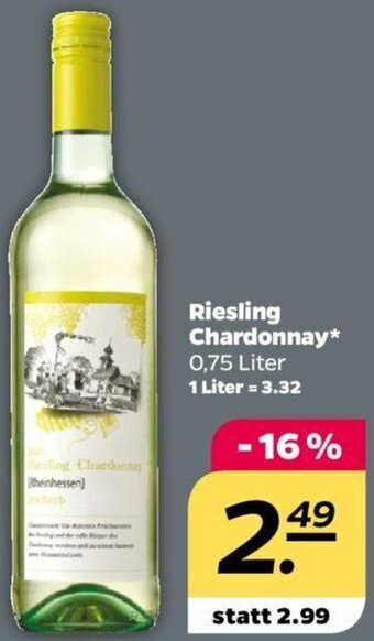 NETTO Riesling Chardonnay 0,75 Liter Angebot
