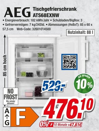 Expert AEG Tischgefrierschrank ATS68EXNW Angebot