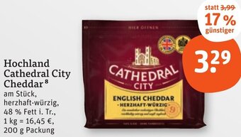 tegut Hochland Cathedral City Cheddar 200 g Packung Angebot