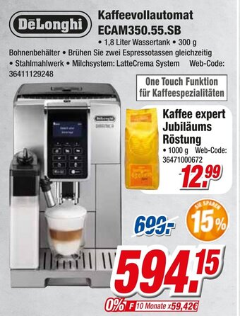 Expert DeLonghi Kaffeevollautomat ECAM350.55.SB Angebot