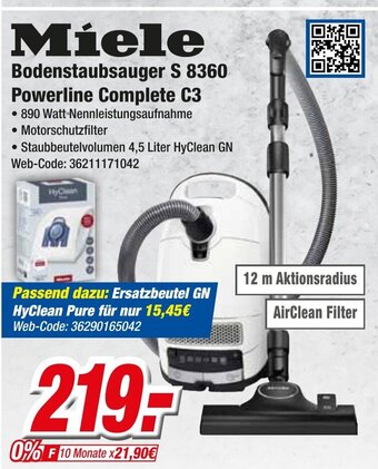 Expert Miele Bodenstaubsauger S 8360 Powerline Complete C3 Angebot