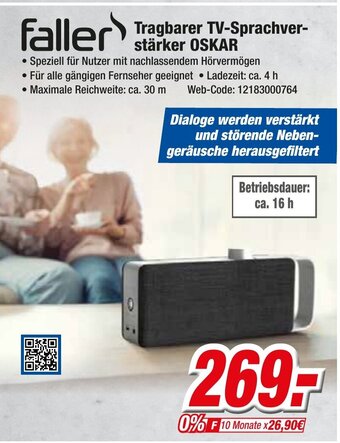 Expert faller Tragbarer TV-Sprachverstarker Oskar Angebot