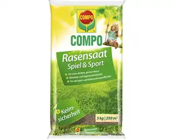 Hornbach Rasensamen compo rasensaat spiel & sport 5 kg 250 m² Angebot