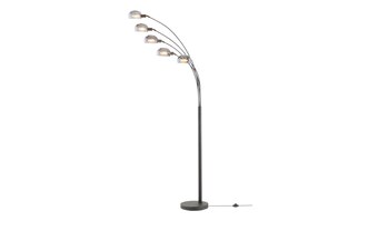 Höffner Jette home bogenleuchte, 5-flammig, schwarz-matt mit rauchglas Angebot