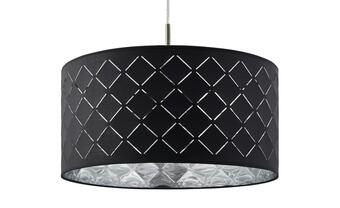 Höffner Stoffpendelleuchte, 1-flammig, schirm grau/silber Angebot