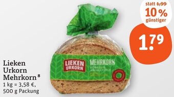 tegut Lieken Urkorn Mehrkorn 500 g Packung Angebot