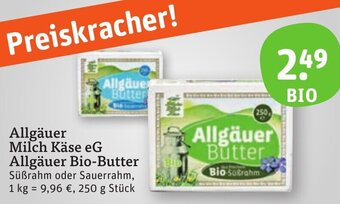 tegut Allgäuer Milch Käse eG Allgäuer Bio-Butter 250 g Stück Angebot