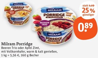 tegut Milram Porridge 160 g Becher Angebot