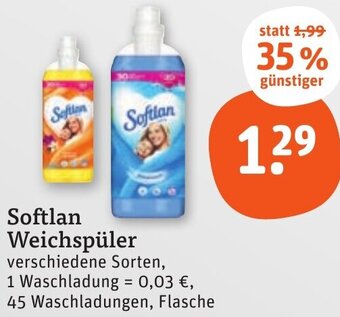 tegut Softlan Weichspüler 45 Waschladungen Angebot