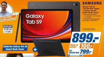 expert Techno Land SAMSUNG Galaxy Tab S9 128 GB WiFi Tablet + Galaxy Tab S9 Smart Book Cover Angebot