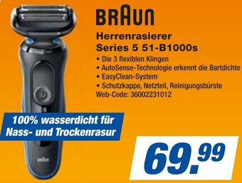 expert Techno Land BRAUN Herrenrasierer Series 5 51-B1000s Angebot