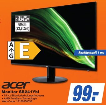 K+B Expert acer Monitor SB241Ybi Angebot