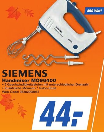K+B Expert SIEMENS Handmixer MQ96400 Angebot