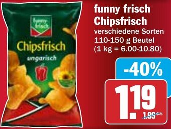 Hit funny frisch Chipsfrisch 110-150 g Beutel Angebot