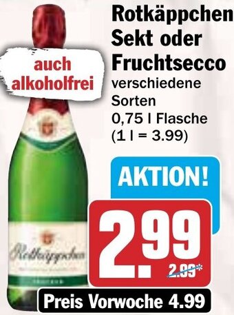 Hit Rotkäppchen Sekt oder Fruchtsecco 0,75 L Flasche Angebot