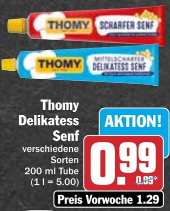 Hit Thomy Delikatess Senf 200 ml Tube Angebot