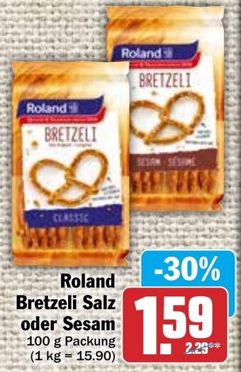 Hit Roland Bretzeli Salz oder Sesam 100 g Packung Angebot