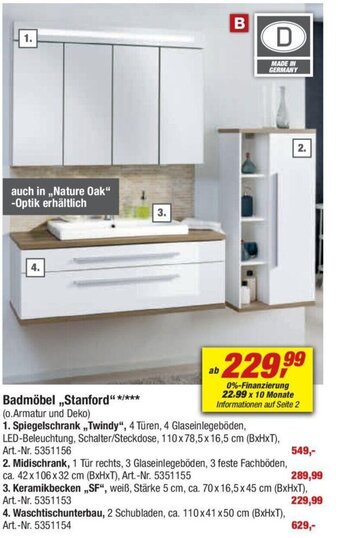 toom Baumarkt Badmöbel ,,Stanford" Angebot