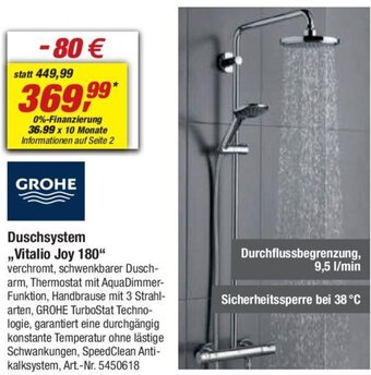 toom Baumarkt GROHE Duschsystem ,,Vitalio Joy 180" Angebot