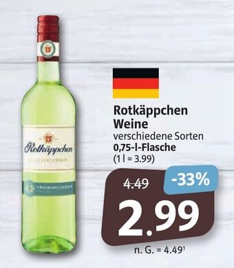 Markant Markt Rotkäppchen Weine verschiedene Sorten 0,75-l Angebot