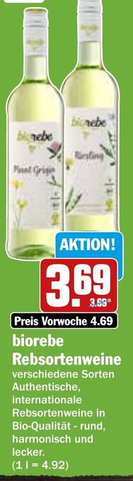 Hit biorebe Rebsortenweine Angebot