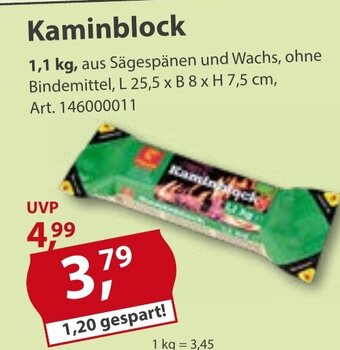 Sonderpreis Baumarkt Kaminblock 1,1 kg Angebot