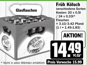 Hit Früh Kölsch 20 x 0,5 l / 24 x 0,33 l Flaschen Angebot