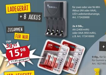 Sonderpreis Baumarkt LADEGERÄT + 8 AKKUS Angebot